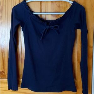 Aeropostale Off the Shoulder Long Sleeve Shirt